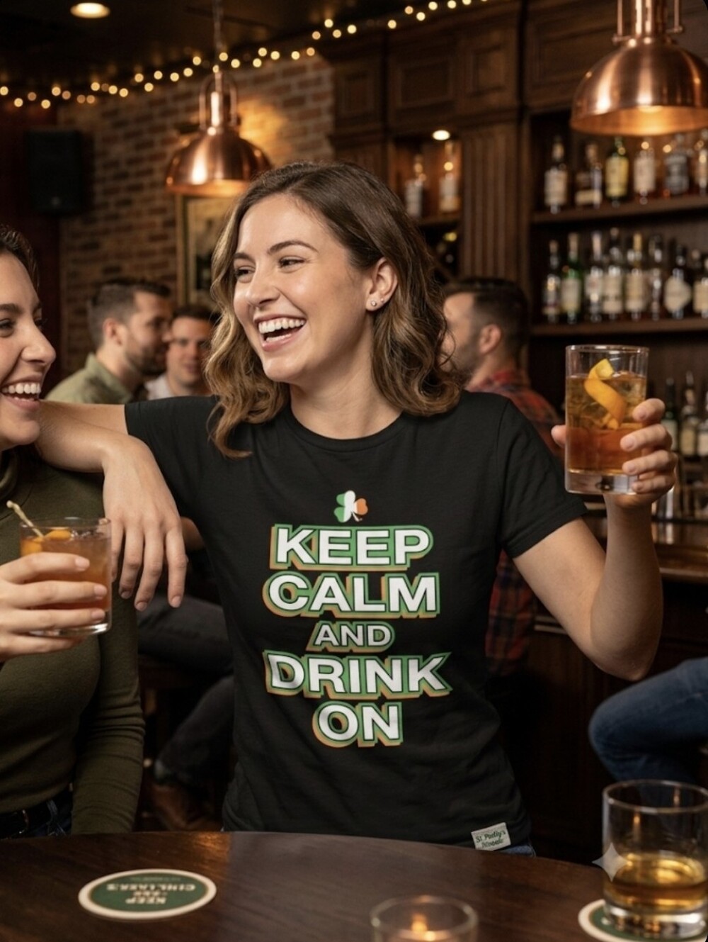 St. Patrick's Black Graphic Tee - Keep Calm and Drink On